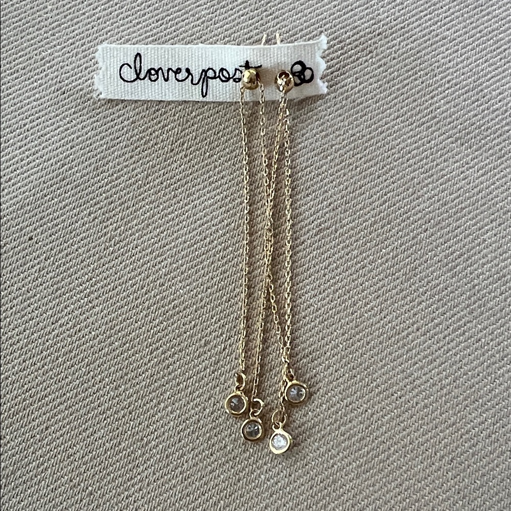 Cloverpost Gold Chain Dangle Earrings